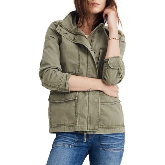 Madewell Jackets & Blazers - Madewell Passage Utility Cotton Zip Up Jacket Desert Olive Green XL